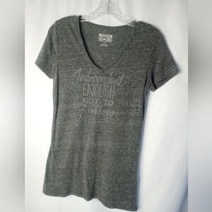 *Converse Independent Enough Not To Follow Women's Gray V-neck Shirt Size S.